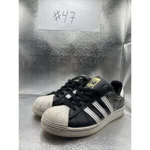ADIDAS ORIGINALS Superstar Sneakers Womens SIZE 7 Black Snakeskin Shoes FV3327
